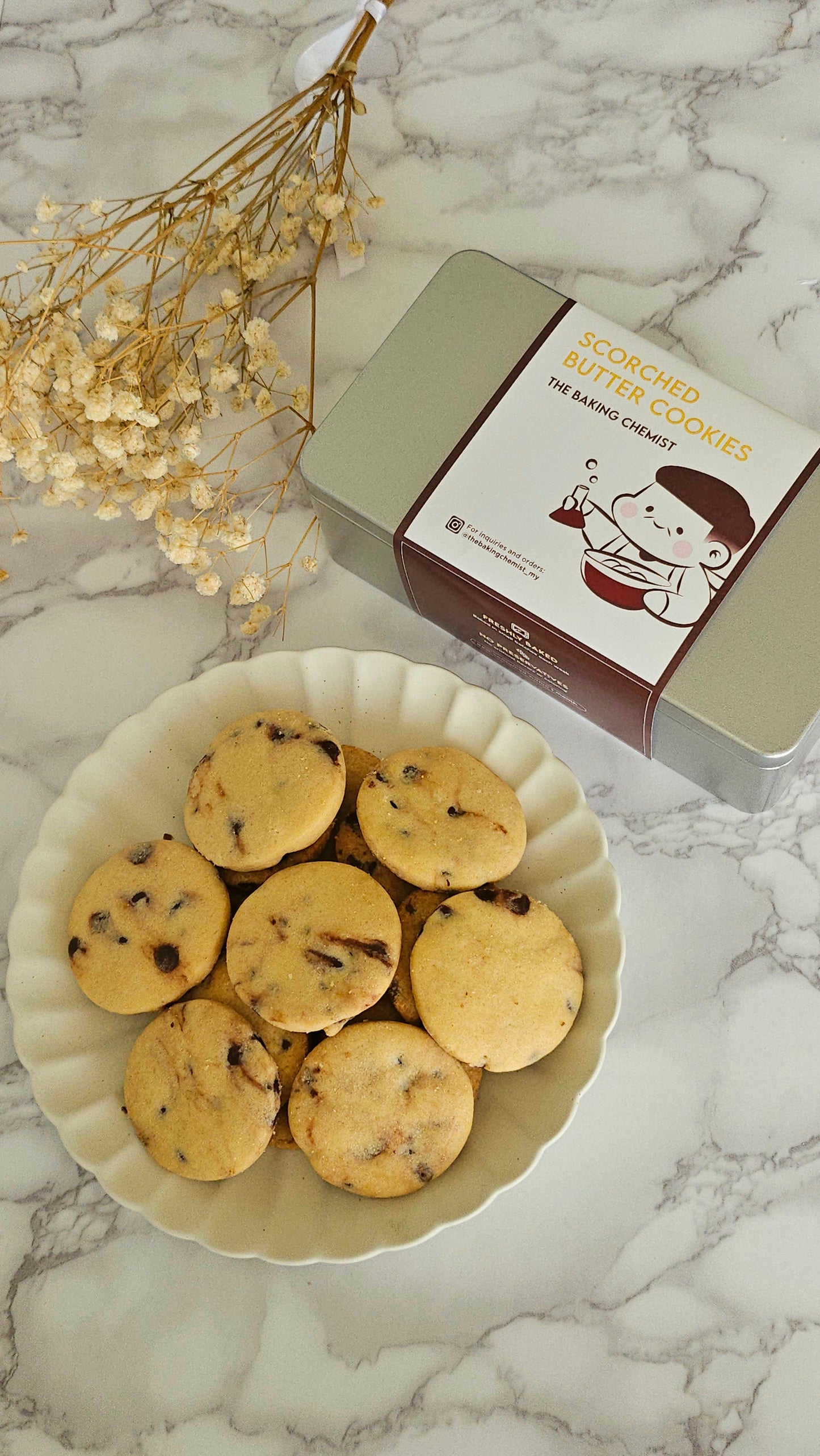 Choc' Chip Scorched Butter Cookies